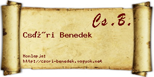 Csóri Benedek névjegykártya