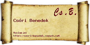 Csóri Benedek névjegykártya